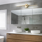 Applique murale linéaire minimaliste en métal à 2 lumières à LED et intensité variable