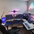 Applique murale linéaire minimaliste en métal à 2 lumières à LED et intensité variable