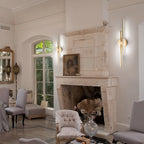 Applique murale linéaire minimaliste en métal à 2 lumières à LED et intensité variable