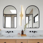 Applique murale linéaire minimaliste en métal à 2 lumières à LED et intensité variable