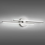 Applique murale linéaire minimaliste en métal à 2 lumières à LED et intensité variable