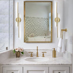 Applique murale linéaire minimaliste en métal à 2 lumières à LED et intensité variable