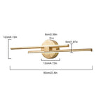 Applique murale linéaire minimaliste en métal à 2 lumières à LED et intensité variable