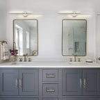 Applique murale linéaire minimaliste en métal à 2 lumières à LED et intensité variable