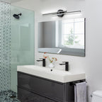 Applique murale linéaire minimaliste en métal à 2 lumières à LED et intensité variable