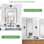 Applique murale linéaire minimaliste en métal à 2 lumières à LED et intensité variable