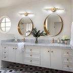 Applique murale linéaire minimaliste en métal à 2 lumières à LED et intensité variable