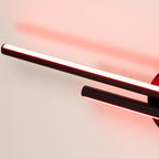 Applique murale linéaire minimaliste en métal à 2 lumières à LED et intensité variable