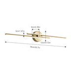 Applique murale linéaire minimaliste en métal à 2 lumières à LED et intensité variable