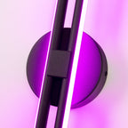 Applique murale linéaire minimaliste en métal à 2 lumières à LED et intensité variable