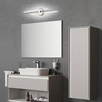 Applique murale linéaire minimaliste en métal à 2 lumières à LED et intensité variable