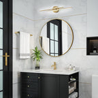 Applique murale linéaire minimaliste en métal à 2 lumières à LED et intensité variable