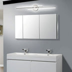 Applique murale linéaire minimaliste en métal à 2 lumières à LED et intensité variable