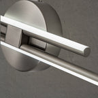 Applique murale linéaire minimaliste en métal à 2 lumières à LED et intensité variable