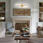 Applique murale linéaire minimaliste en métal à 2 lumières à LED et intensité variable