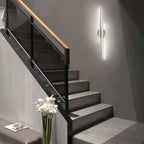 Applique murale linéaire minimaliste en métal à 2 lumières à LED et intensité variable