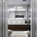 Applique murale linéaire minimaliste en métal à 2 lumières à LED et intensité variable