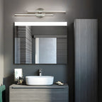 Applique murale linéaire minimaliste en métal à 2 lumières à LED et intensité variable