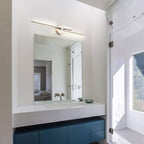 Applique murale linéaire minimaliste en métal à 2 lumières à LED et intensité variable