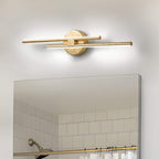 Applique murale linéaire minimaliste en métal à 2 lumières à LED et intensité variable