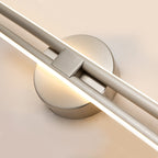 Applique murale linéaire minimaliste en métal à 2 lumières à LED et intensité variable