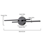 Applique murale linéaire minimaliste en métal à 2 lumières à LED et intensité variable