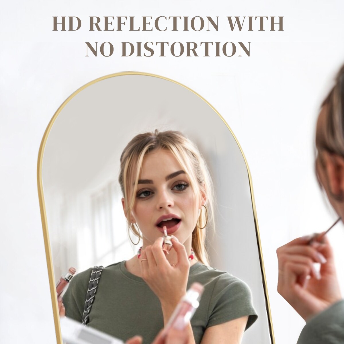 Miroir mural pleine longueur avec verre incassable, à poser au sol pour chambre à coucher ou vestiaire