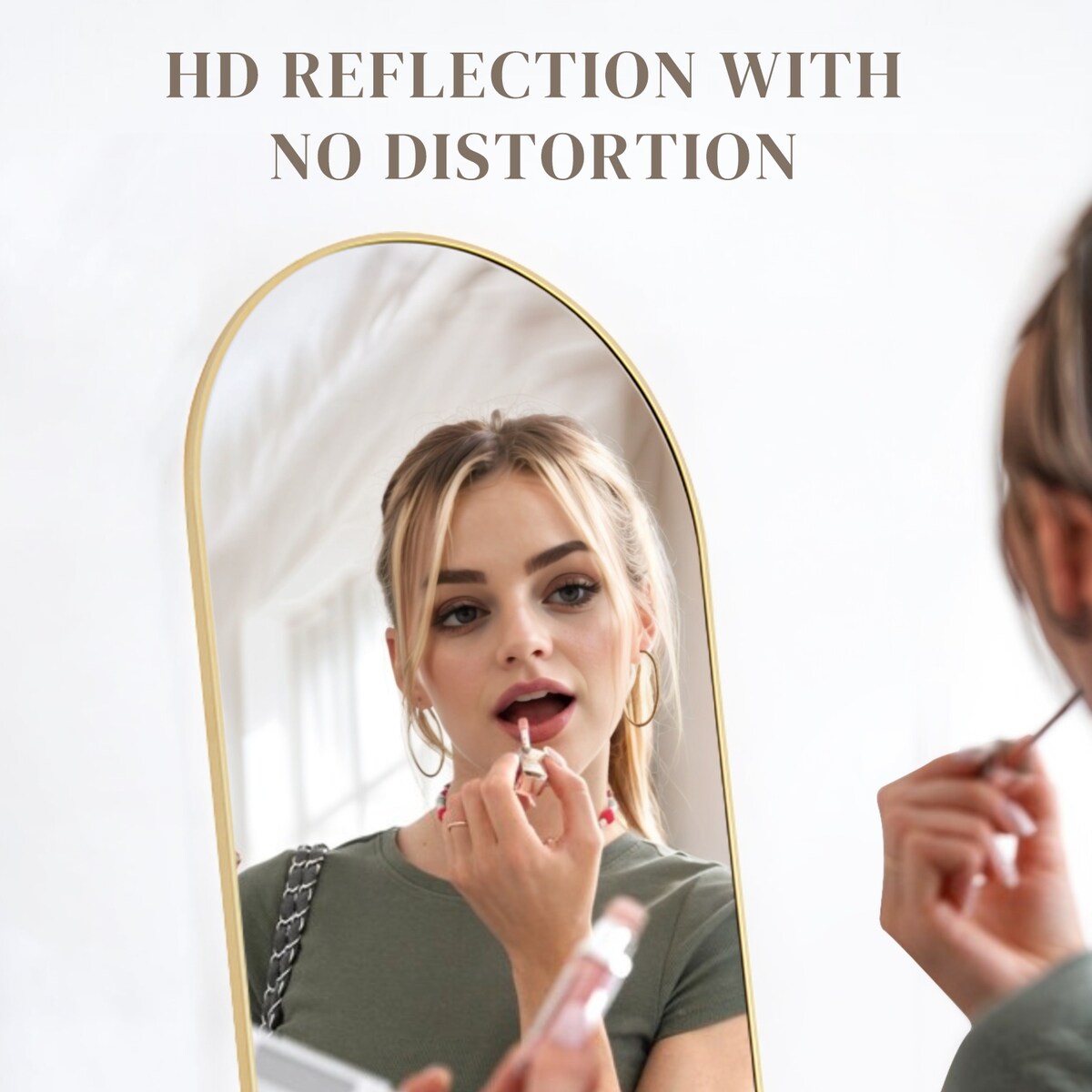 Miroir mural pleine longueur avec verre incassable, à poser au sol pour chambre à coucher ou vestiaire