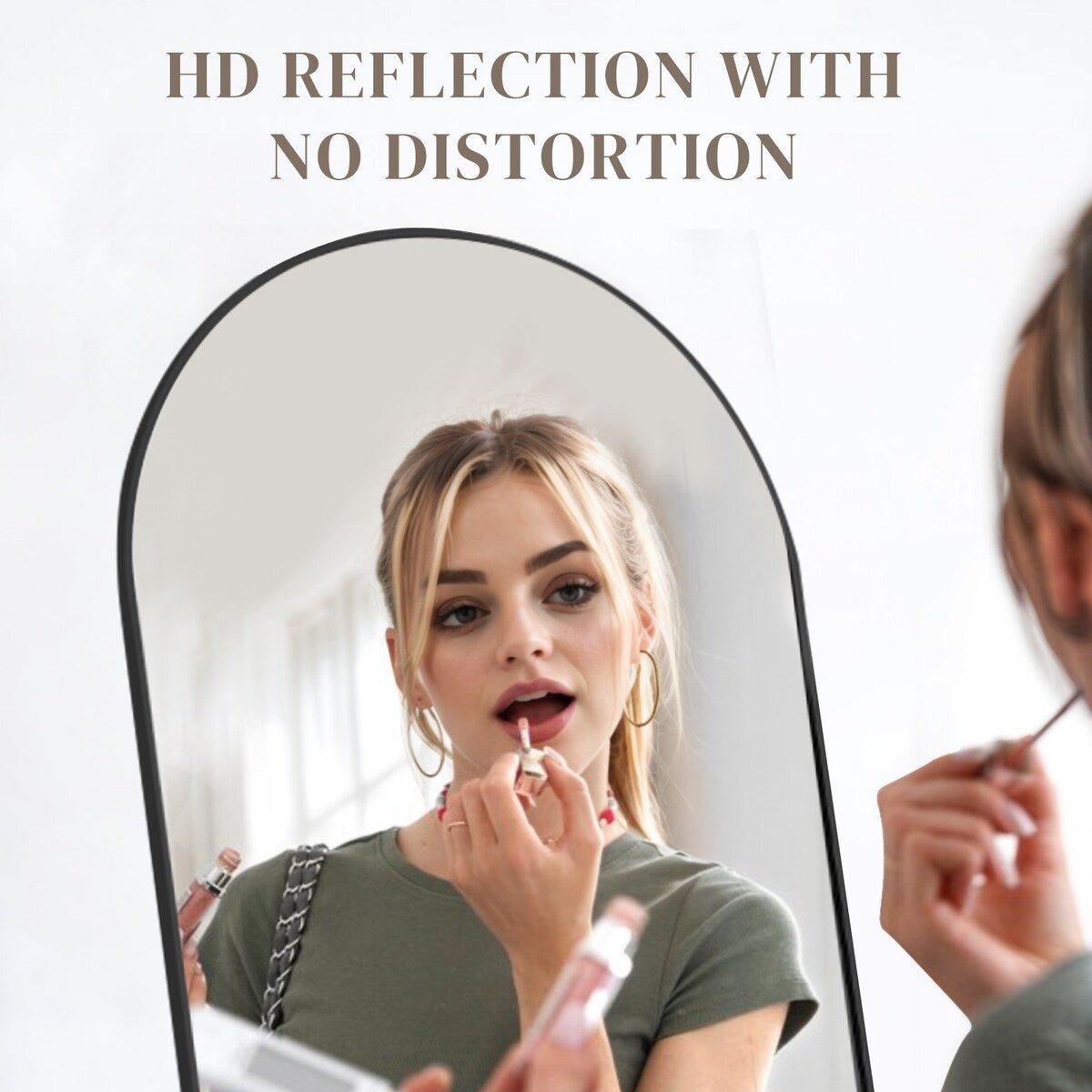 Miroir mural pleine longueur avec verre incassable, à poser au sol pour chambre à coucher ou vestiaire