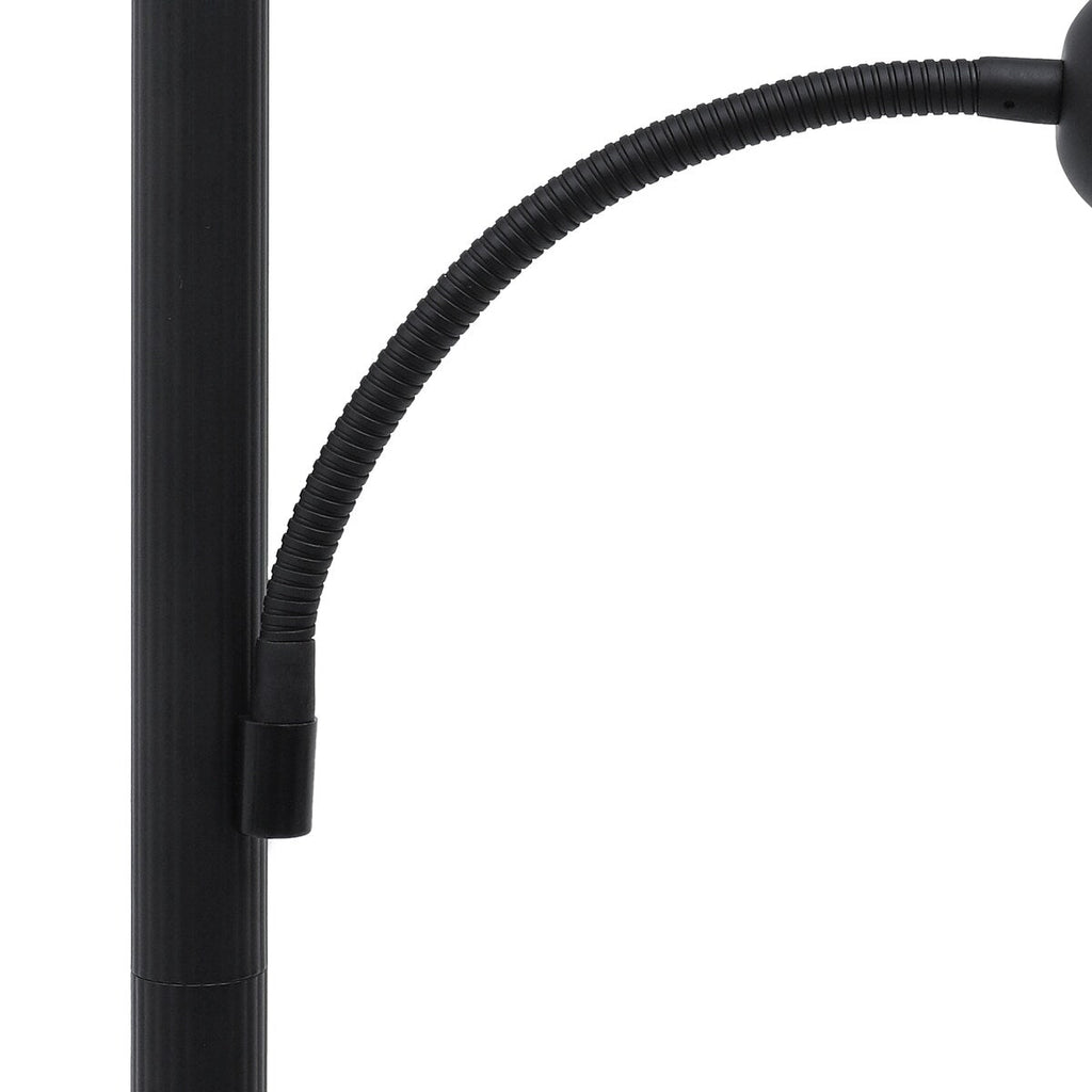 Lampadaire torchère traditionnel Moasis 71 avec lampe de lecture réglable, abat-jour en verre albâtre - 71H