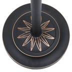 Lampadaire torchère traditionnel Moasis 71 avec lampe de lecture réglable, abat-jour en verre albâtre - 71H