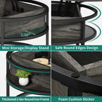 Table basse ronde relevable Moasis avec rangement dissimulé