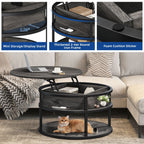 Table basse ronde relevable Moasis avec rangement dissimulé