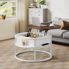 Table basse ronde relevable Moasis avec rangement dissimulé