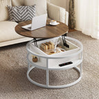 Table basse ronde relevable Moasis avec rangement dissimulé