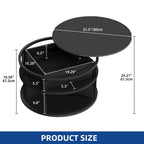 Table basse ronde relevable Moasis avec rangement dissimulé