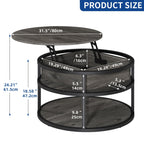 Table basse ronde relevable Moasis avec rangement dissimulé