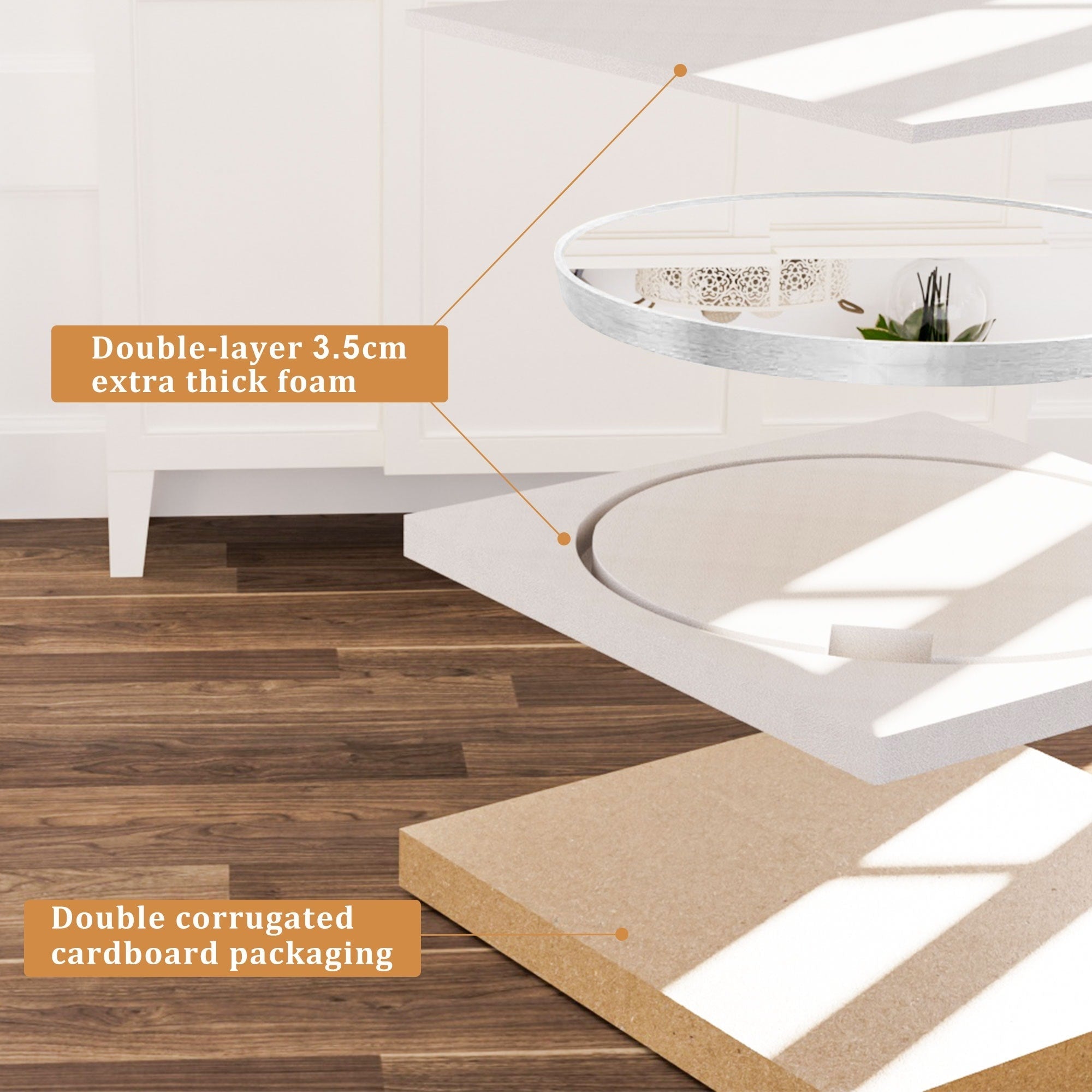 Miroir de courtoisie rond mural pour salle de bain moderne