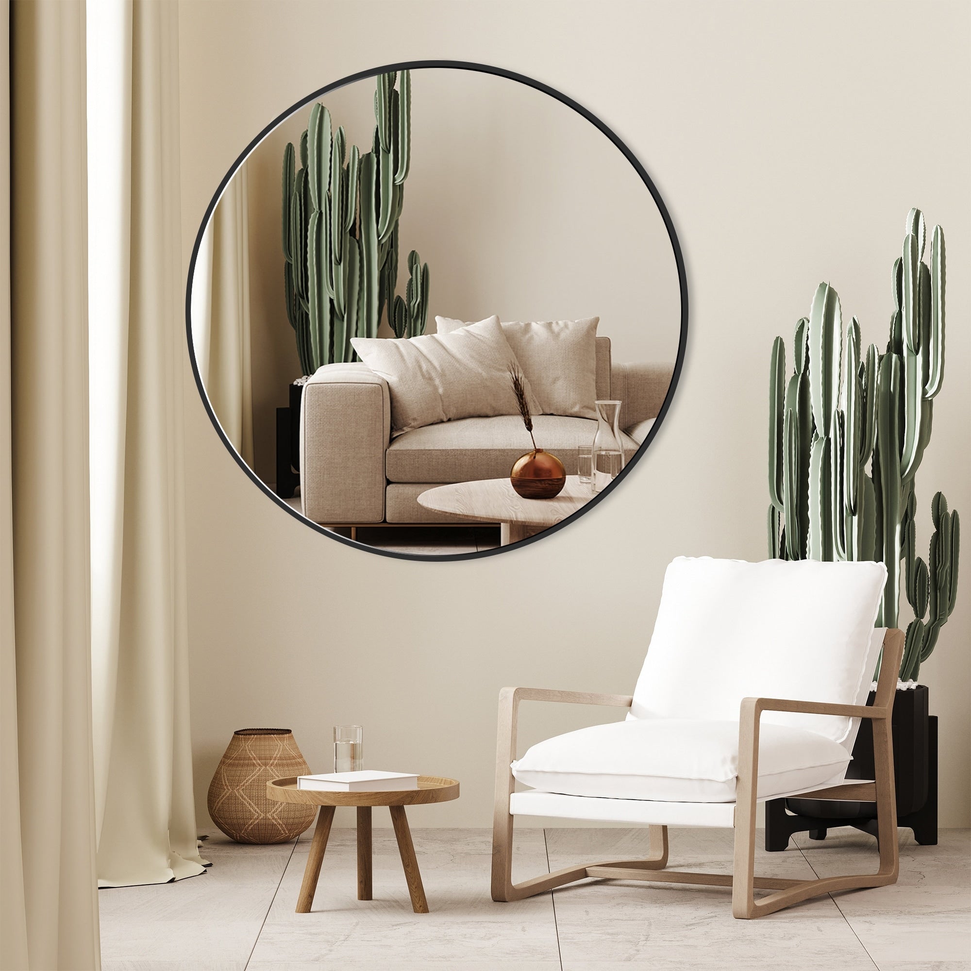 Miroir de courtoisie rond mural pour salle de bain moderne