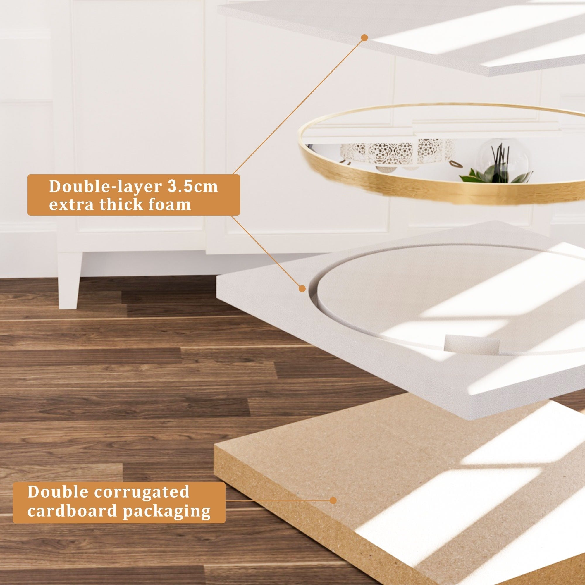 Miroir de courtoisie rond mural pour salle de bain moderne