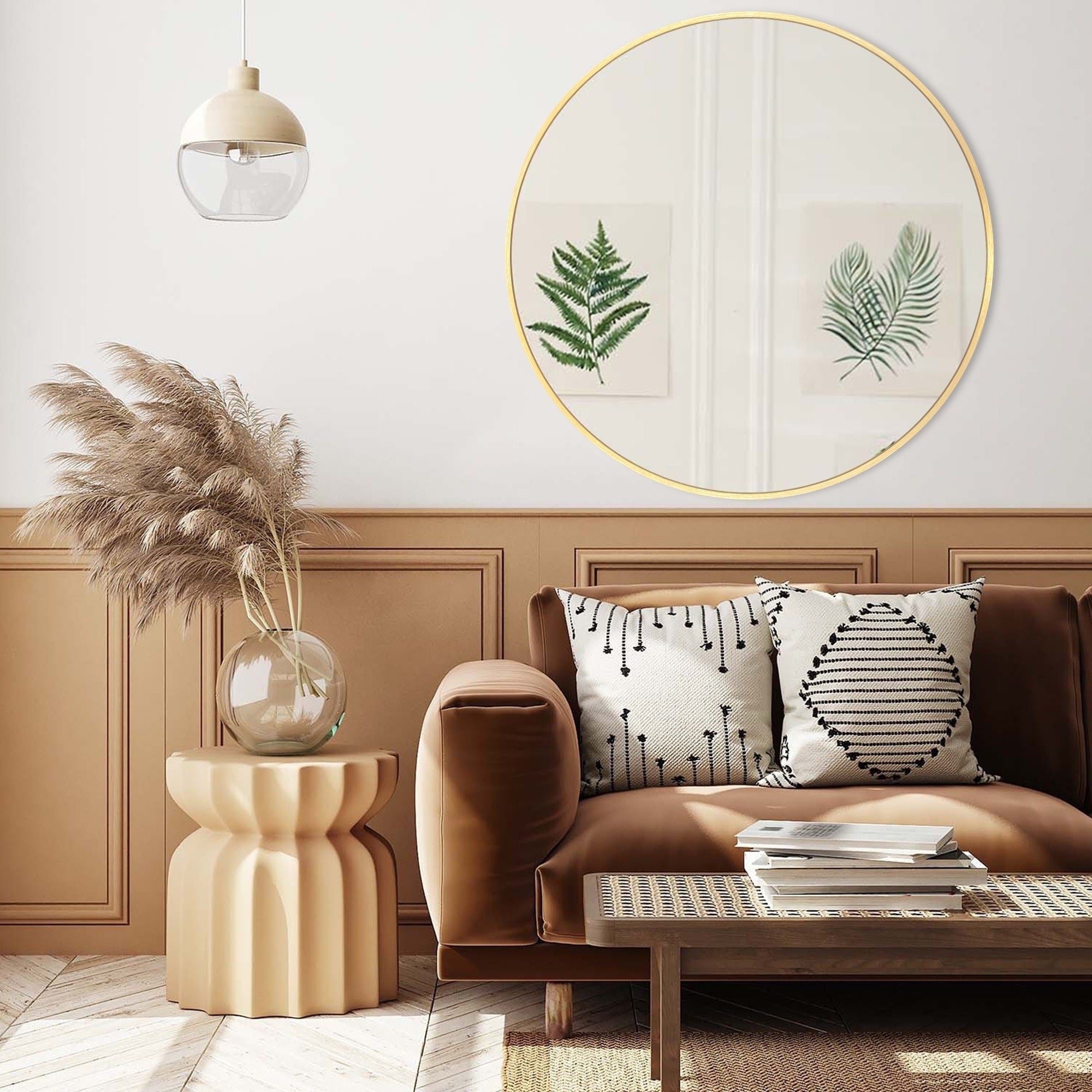 Miroir de courtoisie rond mural pour salle de bain moderne