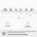 Appliques murales à intensité variable pour salle de bain en cristal moderne