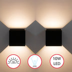 Applique murale moderne LED étanche en aluminium avec faisceau réglable 10 W 4 000 K Blanc froid pour intérieur et extérieur