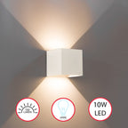 Applique murale moderne LED étanche en aluminium avec faisceau réglable 10 W 4 000 K Blanc froid pour intérieur et extérieur