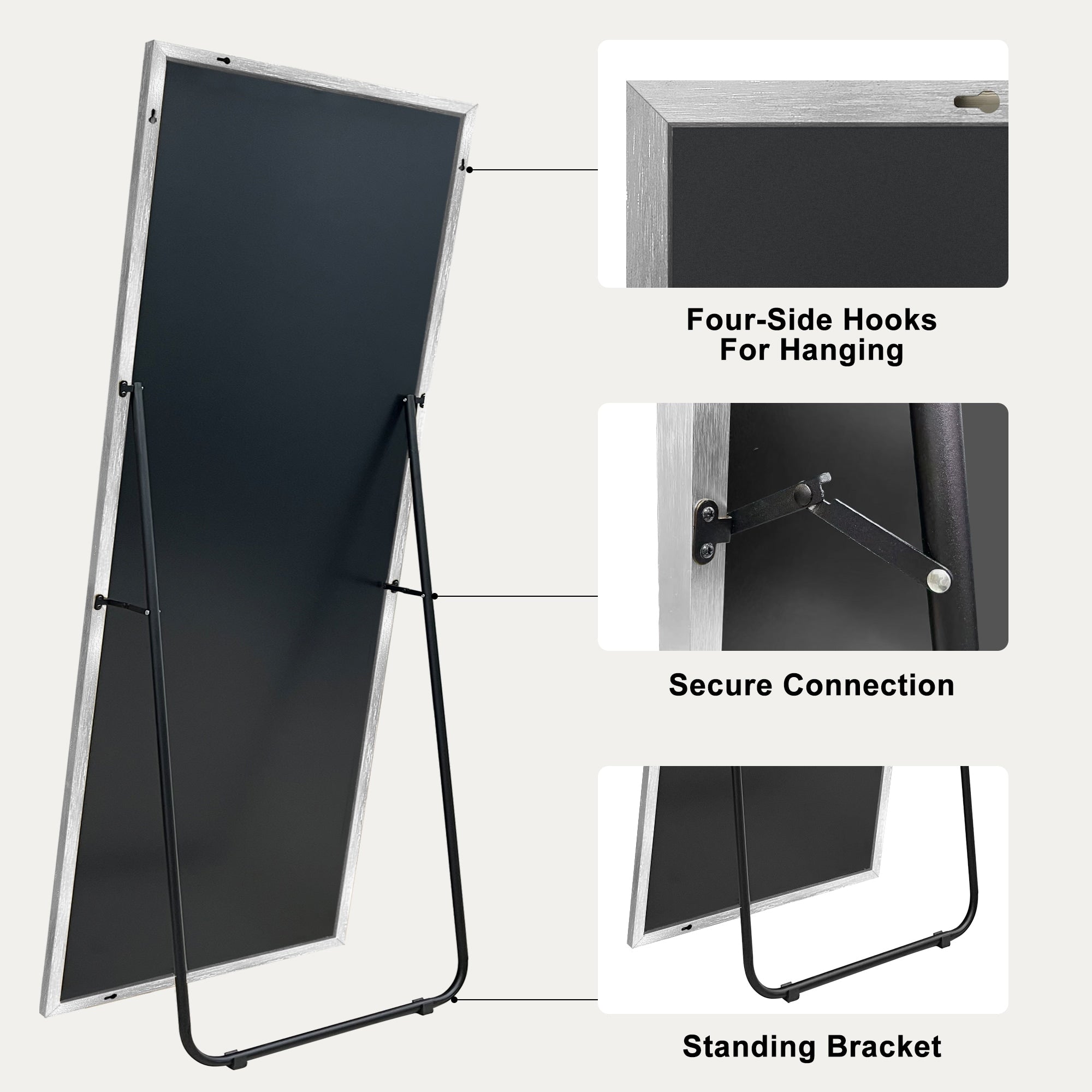 Miroir de sol moderne pleine longueur Miroir autoportant
