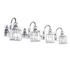 Applique murale linéaire moderne à 3 ou 4 lumières en cristal à intensité variable pour salle de bain