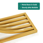 Console moderne dorée avec plateau en marbre pour entrée et couloir