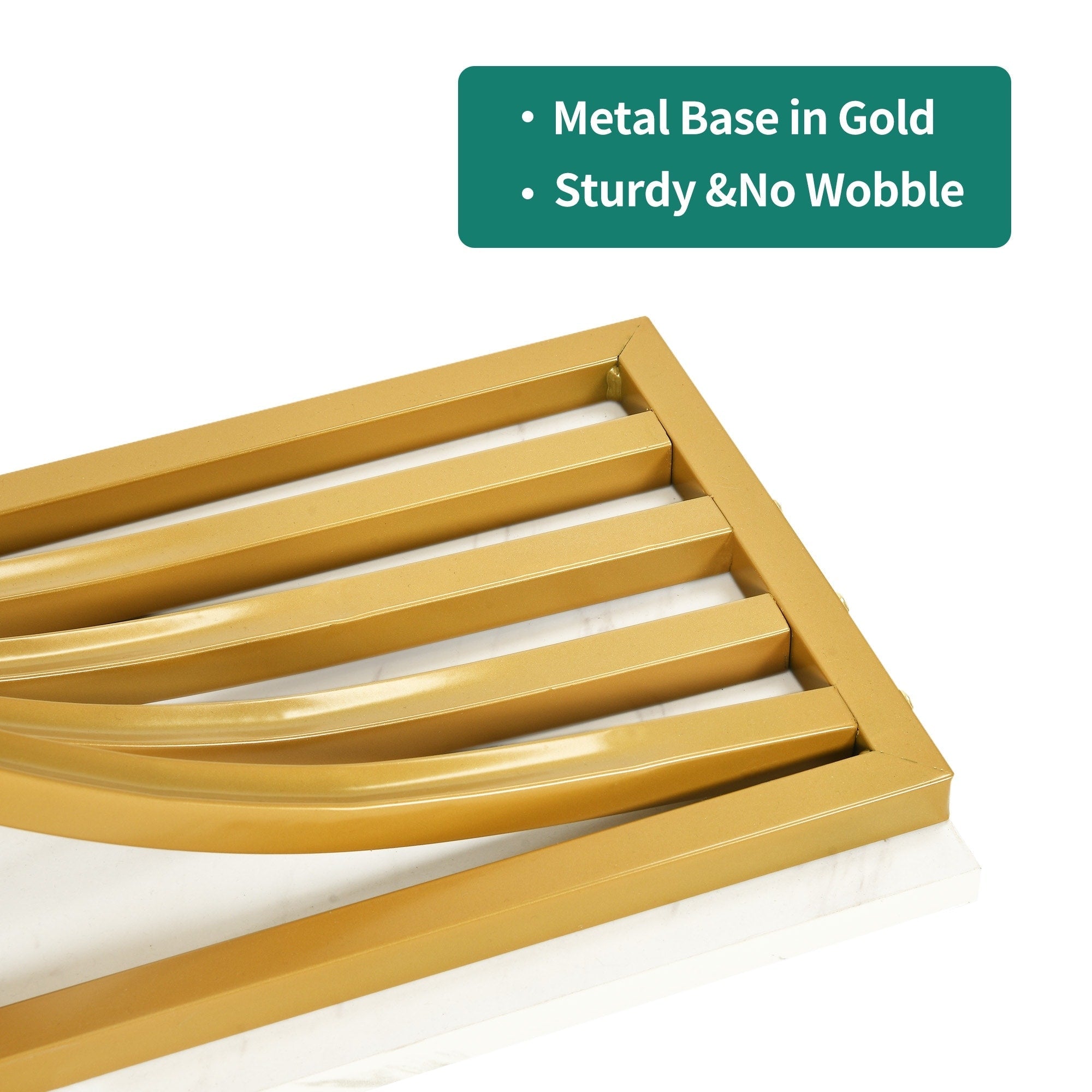 Console moderne dorée avec plateau en marbre pour entrée et couloir