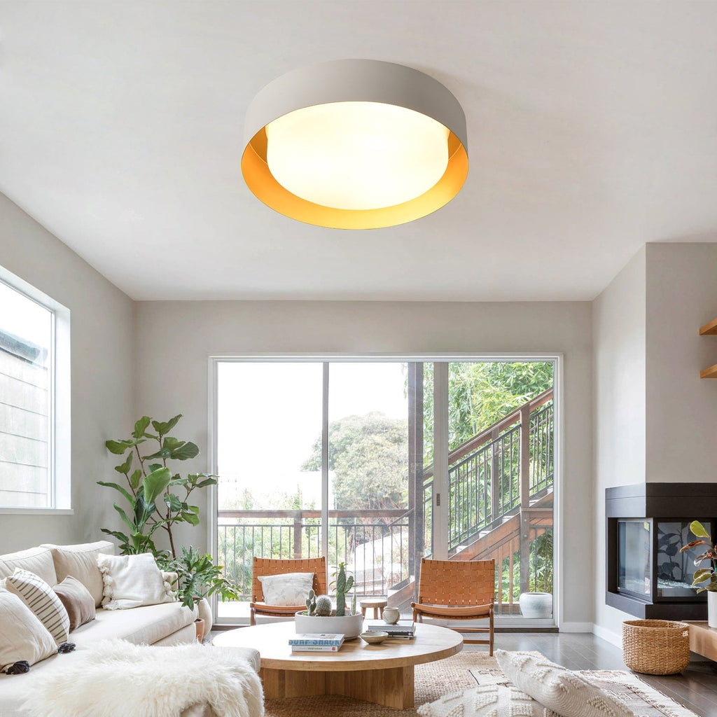 Plafonnier encastré moderne et minimaliste à 2, 3 ou 5 lumières avec abat-jour en métal