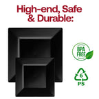 Assiettes jetables carrées modernes en plastique - Articles de fête